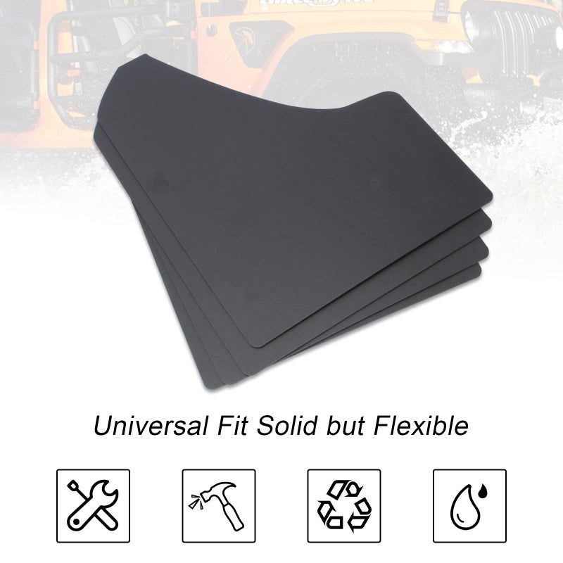 SUNPIE Car Mud Flaps Universal Fit Black Splash Guards (4 Pack) with 20 Pieces 6mm Fastener Rivet Clips - Image 4
